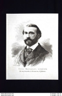 Il Senatore Tullo Massarani Nel 1876 Incisione Del 1876 - Voor 1900