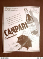 Pubblicità Del 1945 Aperitivo Campari Guardate Il Mondo Dall'alto In Basso… - Sonstige & Ohne Zuordnung