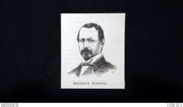 I Nuovi Senatori 1876: Giuseppe Airenti Incisione Del 1876 - Before 1900