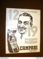 Pubblicità Del 1942 Liquore Campari Davide Campari & C. Milano Tema # 008 - Other & Unclassified