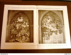 Stampa Enorme Del 1910 Pitture Di Lodovico Seitz Basilica San Antonio Di Padova - Other & Unclassified