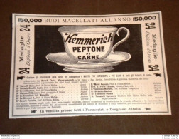 Pubblicità D'Epoca Per Collezionisti Di Fine '800 Kemmerich Peptone Di Carne - Vor 1900