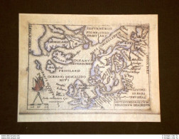 Mappa Islanda Theatrum Orbis Terrarum 1724 Abraham Ortelius A.Ortelio Ristampa - Sonstige & Ohne Zuordnung