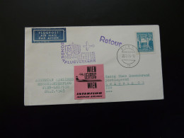 Lettre Vol Special Flight Cover Wien To Leipziger Messe Interflug 1965 - First Flight Covers