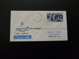 Lettre Premier Vol First Flight Cover Paris Tenerife Caravelle Air France 1967 - Premiers Vols