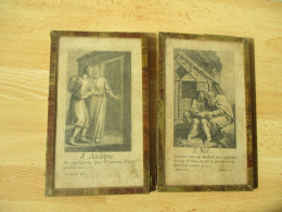 GRAVURE HOLLY CARD IMAGE PIEUSE S NICOLAS S ASCLEPIE . S NIL EDI MARLOTTE - Images Religieuses