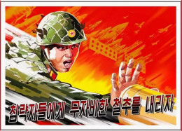 MP088 North Korean Postcard Anti-USA Picture PC - Korea, North