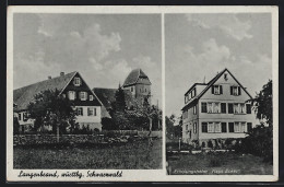 AK Langenbrand /Württ. Schwarzwald, Erholungsheim Haus Ecker, Ortspartie Mit Kirche  - Other & Unclassified