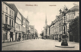 AK Oldenburg / Gr., Langestrasse Mit Geschäften  - Oldenburg