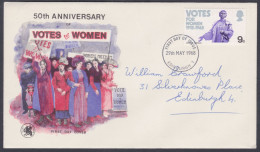 GB Great Britain 1968 Private FDC Votes For Women, Suffragette, Woman, Democracy, Equality, First Day Cover - Covers & Documents