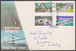 GB Great Britain 1968 Private FDC British Bridges, Bridge, Boat, Infrastructure, River, First Day Cover - Lettres & Documents