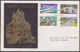 GB Great Britain 1968 Private FDC British Bridges, Bridge, Boat, Infrastructure, River, First Day Cover - Covers & Documents