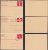 Schweiz - Switzerland 3 Stück Ganzsachen (2 Ersttag) Postal Stationery  (65237 - Autres & Non Classés