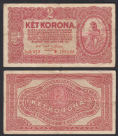 Ungarn - Hungary 2 Korona 1920 Banknote Pick 58 F- (4-) Starnote   (32616 - Hungary