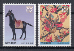Japan 1990 Mi 1993-1994 ** MNH Pferde + Rennpferd – Horses + Racehorse  (70136 - Autres & Non Classés
