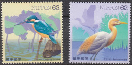 Japan 1993 Mi 2140-2141 ** MNH Eisvogel + Kuhreiher - Ice Bird + Cattle Egret - Autres & Non Classés