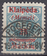 Memel 1922 Mi. 130 Dienstm. Mit Aufdruck 25 M. Auf 5 C. Gestempelt Used  (70598 - Memel (Klaïpeda) 1923
