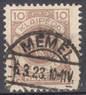 Memel 1923 Mi. 141 Freimarke Wappenreiter 10 M. Gestempelt Used  (70601 - Memel (Klaïpeda) 1923