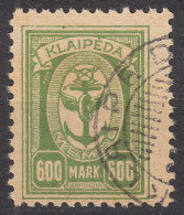 Memel 1923 Mi. 159 Freimarke Angliederung 600 M. Gestempelt Used  (70608 - Memel (Klaïpeda) 1923