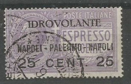 Italy Kingdom Vittorio Emanuele III° - 1917 1st Seaplane Mail - C.25/40 OVPT Cat.#2 VFU Condition - Poste Aérienne