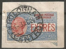 Italy Kingdom Vittorio Emanuele III° - 1925 Express L.2 Used On-Piece Bologna 1mar1926 - Key Value - Used