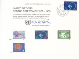 UNO NEW YORK, Erinnerungskarte Nr 17, G-FDC, Frauendekade, 1980 - Briefe U. Dokumente