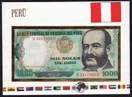 Peru 1000 Soles Banknotenbrief Der Welt UNC   (15506 - Other - America
