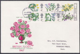 GB Great Britain 1967 Private FDC British Flora, Flower, Flowers, Rose, Roses, Keble Martin, First Day Cover - Lettres & Documents