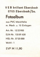 H3044 - TOP Ebersbach VEB Brillant - PVC Weichfolie Fotoalbum Etikett - Preisangabe DDR - Sonstige & Ohne Zuordnung