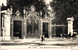NÂ°10697 Z -cpa Lyon -porte Monumentale Du Parc De La TÃªte D'Or- - Autres & Non Classés