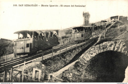 NÂ°11692 Z -cpa San Sebastian -monte Igueldo- El Cruce Del Funicular- - Funicular Railway