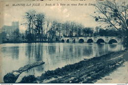 NÂ°12461 Z -cpa Mantes La Jolie -bords De La Seine Au Vieux Pont De Limay- - Mantes La Jolie
