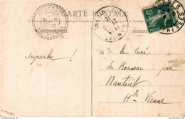NÂ°13773 Z -cachet Double Cercle PointillÃ© -Boussac -1910- - Cachets Manuels