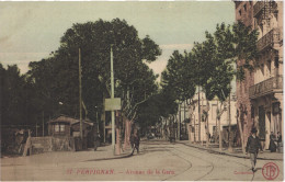FR66 PERPIGNAN - DF 17 - Colorisée - Avenue De La Gare - Animée - Belle - Perpignan