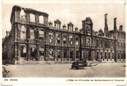 NÂ°13288 Z -cpa Reims -l'hÃ'tel De Ville AprÃ¨s Les Bombardements Et L'incendie- - Reims