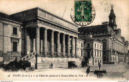 NÂ°14429 Z -cpa Tours -le Palais De Justice Et Le Nouvel HÃ'tel De Ville- - Tours