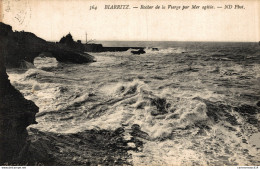 NÂ°14239 Z -cpa Biarritz -rocher De La Vierge Par Mer AgitÃ©e- - Biarritz