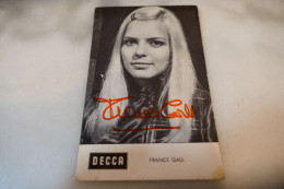 Autographed Signed Postal Card Photo Picture Entertainment Music Musicians Artist Famous People Vintage FRANCE GALL - Music And Musicians