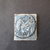 FRANCE FRANCIA 1876 25 CENT BLUE SAGE TYPE II YVERY N. 79 - 1876-1898 Sage (Type II)