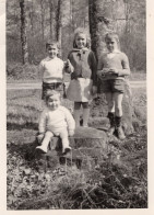 Grande Photo De Trois Petit Enfant Posant Dans Un Bois En 1964 - Personnes Anonymes