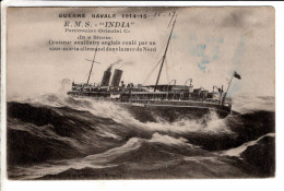 Bateaux - Rms India Croiseur Auxiliaire Anglais - Cartes Postales Ancienne - Warships