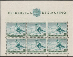 323 - San Marino 1953 - Propaganda Sportiva N. 15. Cert. Chiavarello. Cat. € 1600,00.MNH - Blocks & Sheetlets