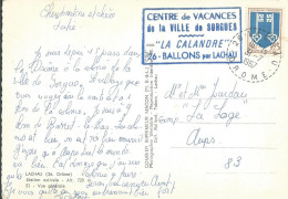FRANCE CARTE 25c BLASON LACHAU ( DROME ) POUR AUPS ( VAR ) DE 1967 LETTRE COVER - 1961-....