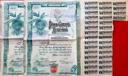 LOT : 2 X Banco Central Mexicano 1908 ( 2 Titres Identiques ) - Banque & Assurance
