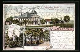AK Werdau / Sa., Schützenhaus Werdau V. Max Arendt, Park, Garten  - Werdau