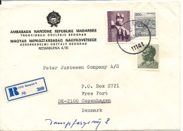 Yugoslavia Registered Cover Sent To Denmark 26-5-1982 Topic Stamps Sent From The Embassy Of Hungary Beograd - Covers & Documents
