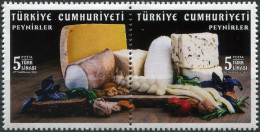 Turkey 2022. Cheeses Of Turkey (MNH OG) Block Of 2 Stamps - Ungebraucht