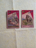 Cromo (2)eucalol SOAP Better No Postcard Rare Prehistoric Animal.mammut.hadrosaurio.6*9cmt.late Post.reg Letter E7. - Préhistoriques