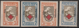 348 - Estonia  1923 - Red Cross - Croce Rossa Le Due Serie Dentellata E Non Dentellata, N. 67/68+A/B. MH - Estonie
