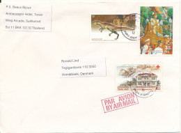 Thailand Cover Sent Air Mail To Denmark Topic Stamps - Thailand